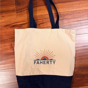 Faherty Two-Tone Canvas Tote